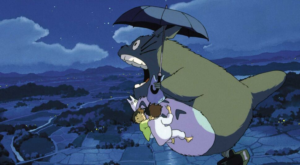 Totoro fliegt in der Nacht