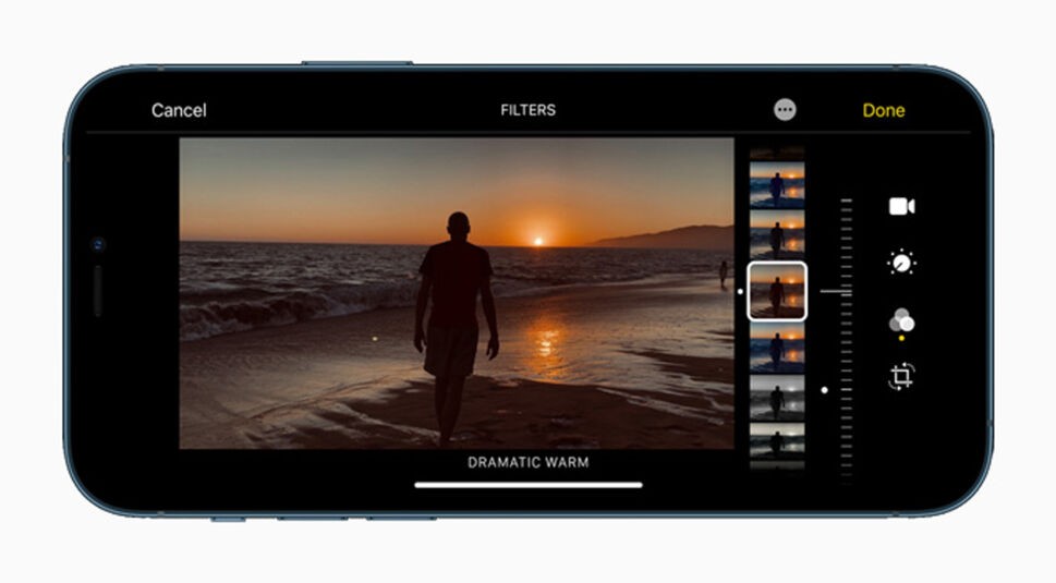 iPhone 12 Pro Max Kamera-Ansicht im Landscape-Modus