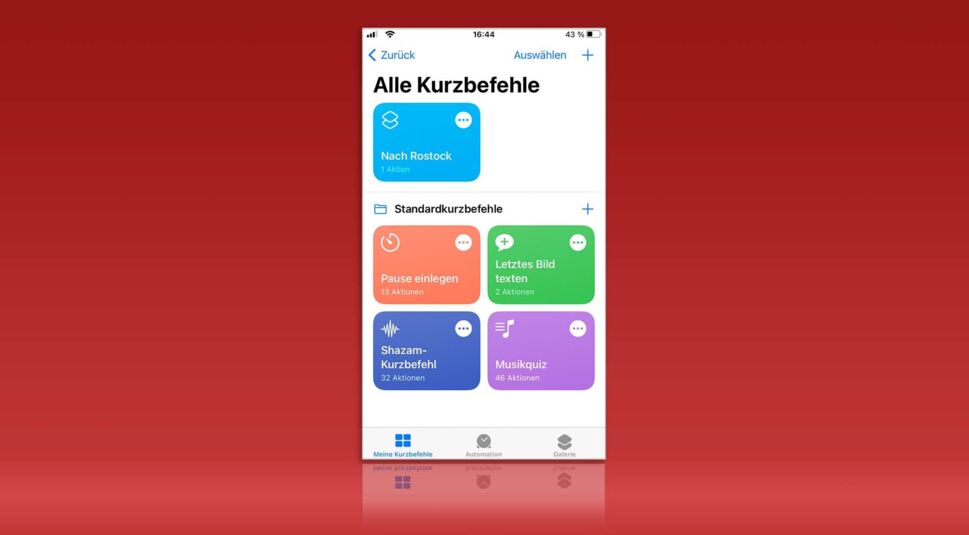 Kurzbefehle-App auf dem iPhone