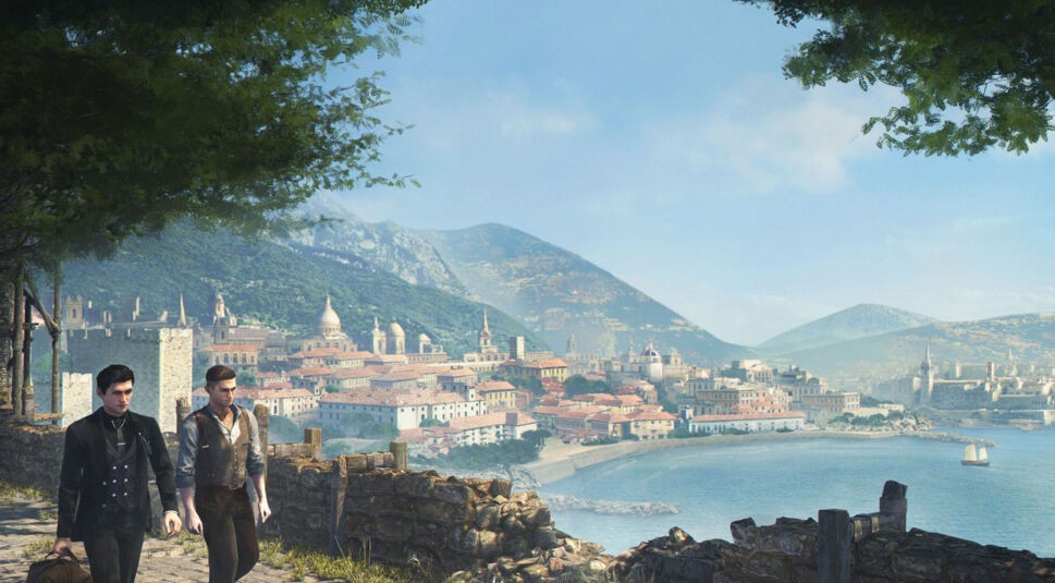 Eine Mittelmeer-Insel. Eine Szene aus dem Game Sherlock Holmes: Chapter One