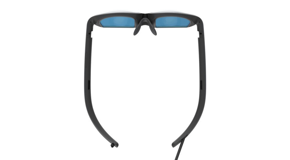 Die Mixed-Reality-Brille Nreal Light von oben.