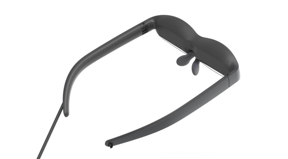 Die Mixed-Reality-Brille Nreal Light von der Rückseite.