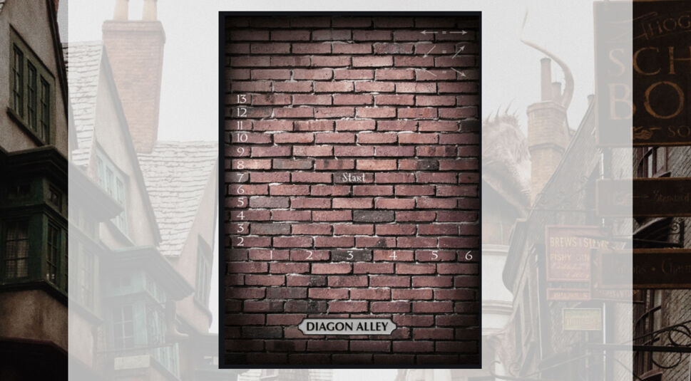 Die Mauer der Winkelgasse aus Harry Potter im virtuellen Escape-Room "The Hogwarts Escape".