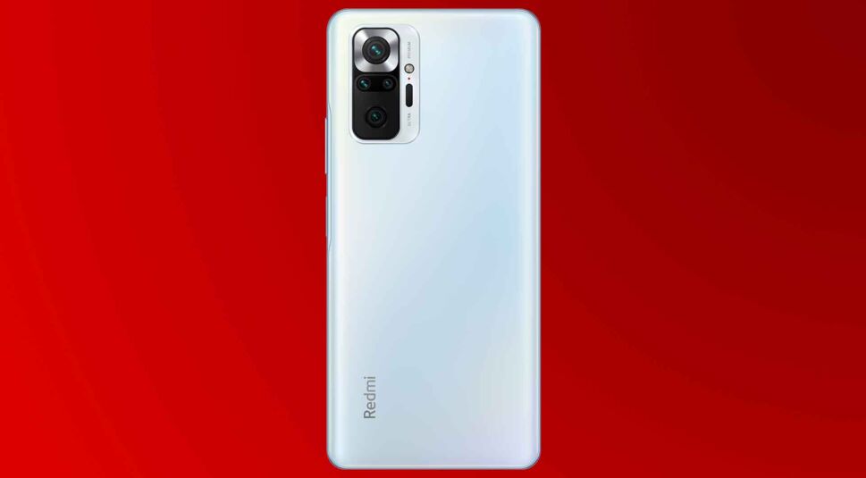 Die Rückseite des Xiaomi Redmi Note 10 Pro mit einer Vierfachkamera.