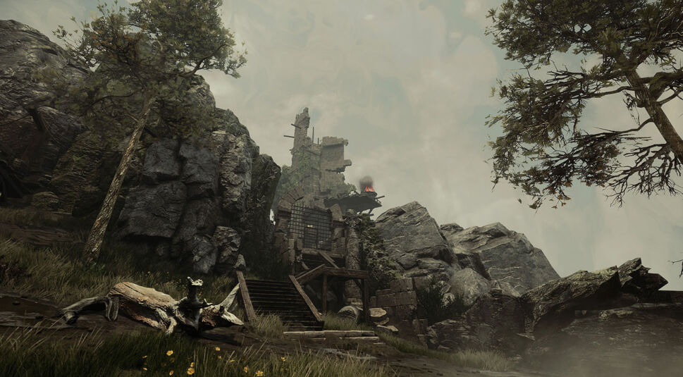 Eine düstere Landschaft. Ein Screenshot aus dem Spiel "Gothic 1 Remake".