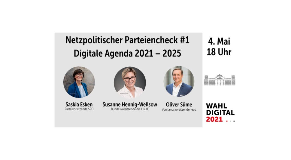 WahlDigital 2021: Netzpolitischer Parteiencheck #1 am 4. Mai