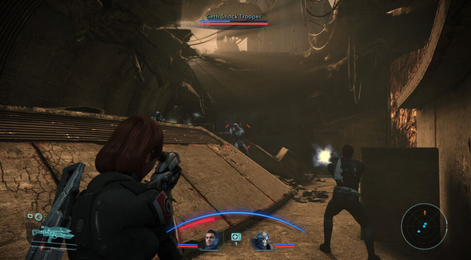 Eine Kampfszene aus dem Spiel Mass Effect Legendary Edition