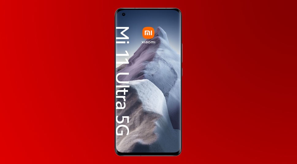 Das Display des neuen Xiaomi Mi 11 Ultra 5G in Ceramic Black. 