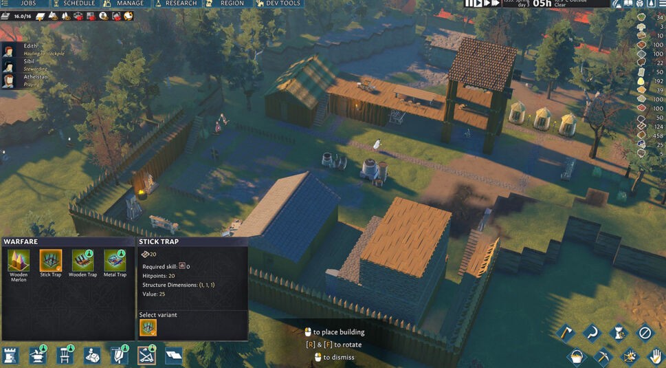 Eine mittelalterliche Stadt im Spiel Going Medieval