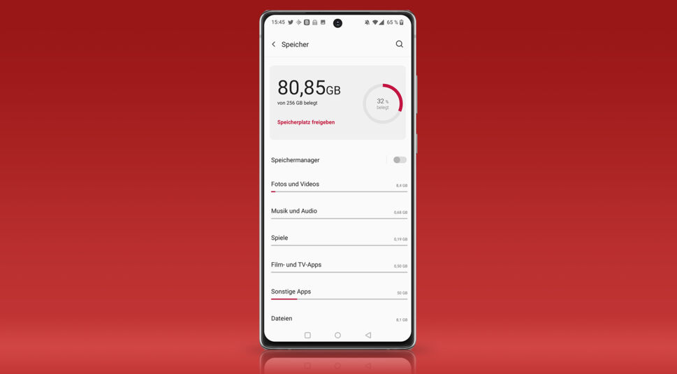 Android-Screenshot Speicherbelegung