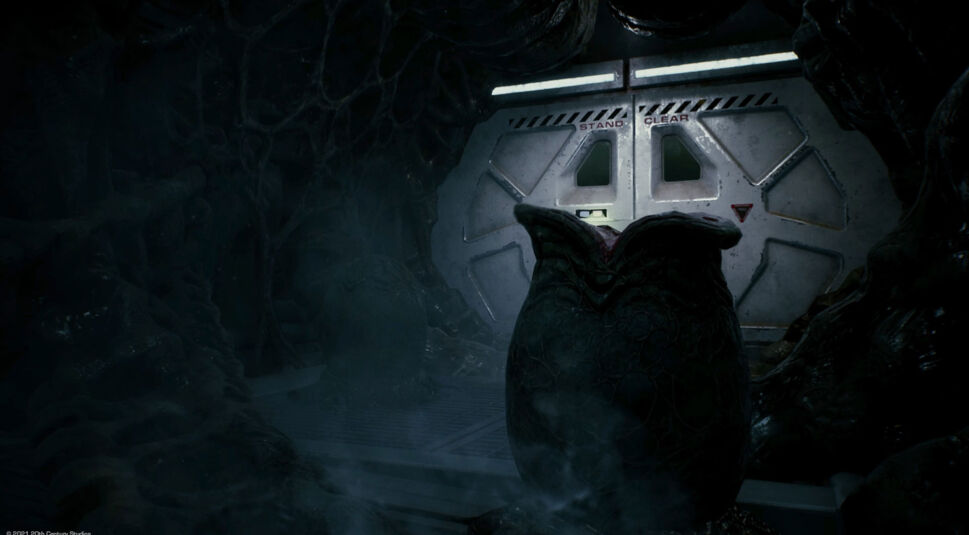 Ein Alien-Ei in einem Raumschiff aus dem Spiel Alien Fireteam Elite