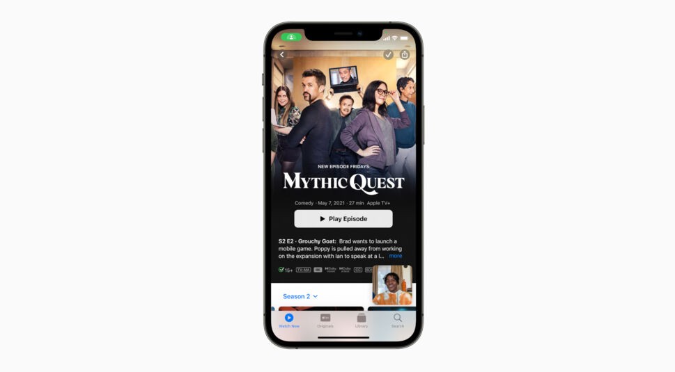 Beispiel für SharePlay via FaceTime mit Streaming über Apple TV+