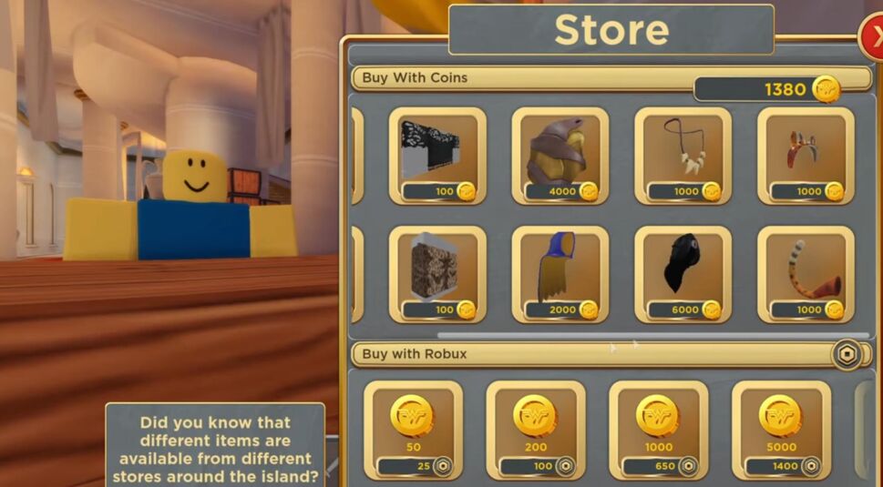 Der Ingame-Shop vom Wonder-Woman-Server