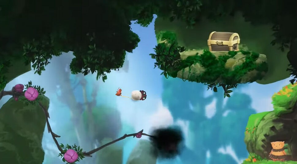  Die rosa Ballonkugel findest Du auf einer Wasserebene in Yoku's Island Express.