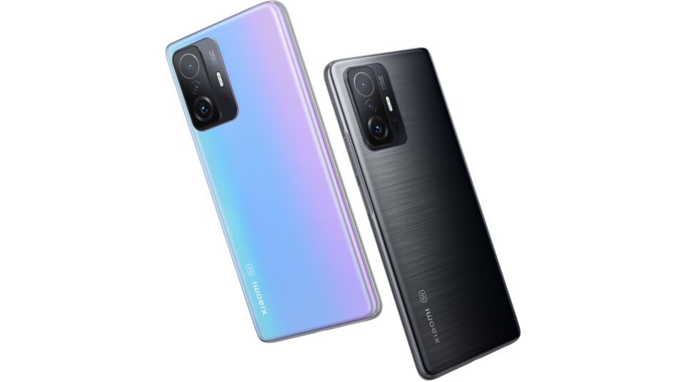 Xiaomi 11T Rückseite in zwei farben vor weißem Hintergrund