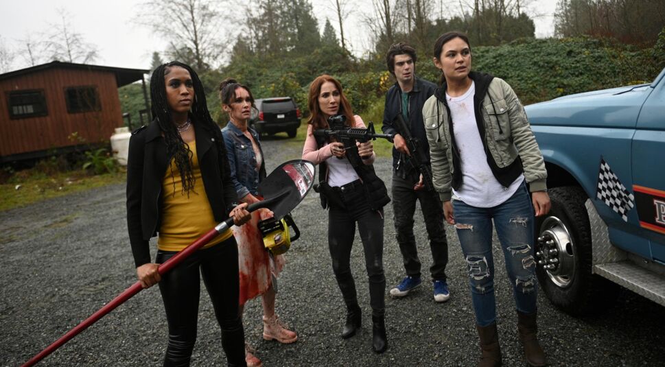 Eine Gruppe von Überlebenden in der Zombie-Serie Day of the Dead