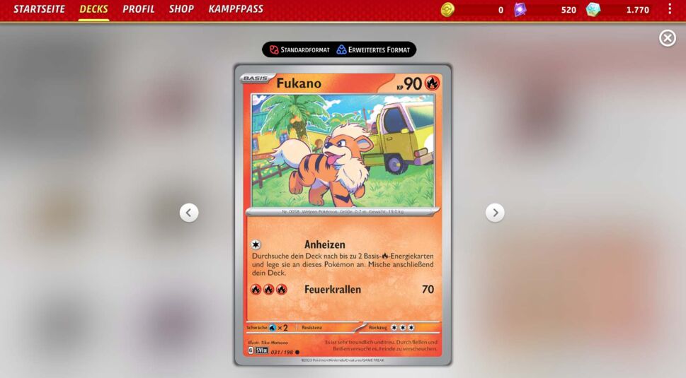 Die häufige Karte Fukano aus dem Pokémon TCG