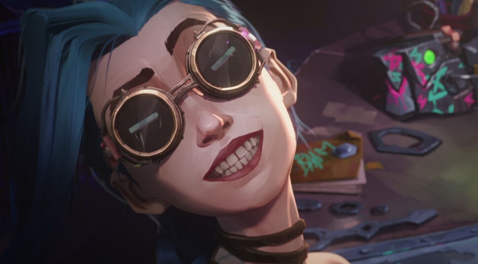 Jinx freudestrahlend in Arcane