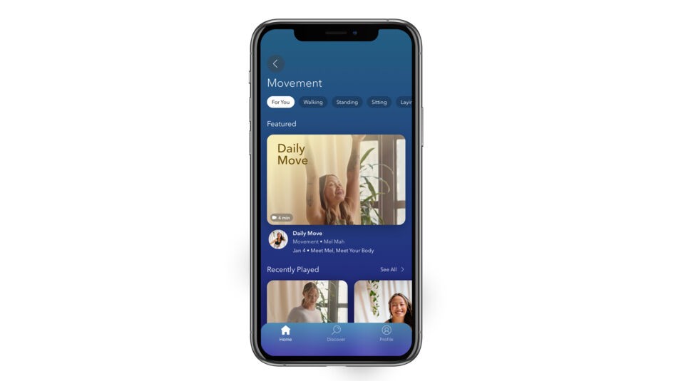 Calm Bildschirmfoto von Movement Session