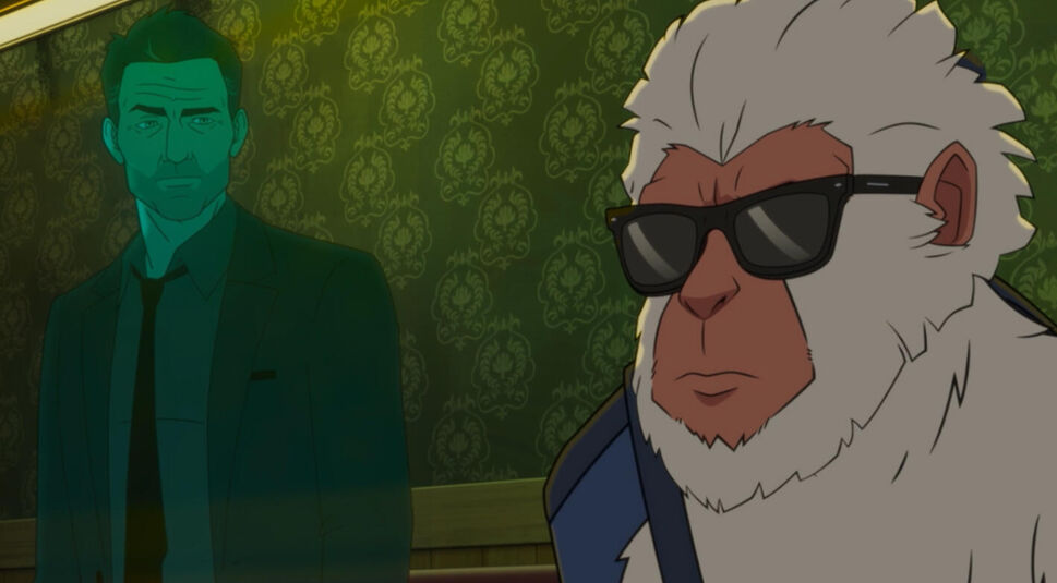 Der Geist von Bryce Fowler mit Hit Monkey auf Mission