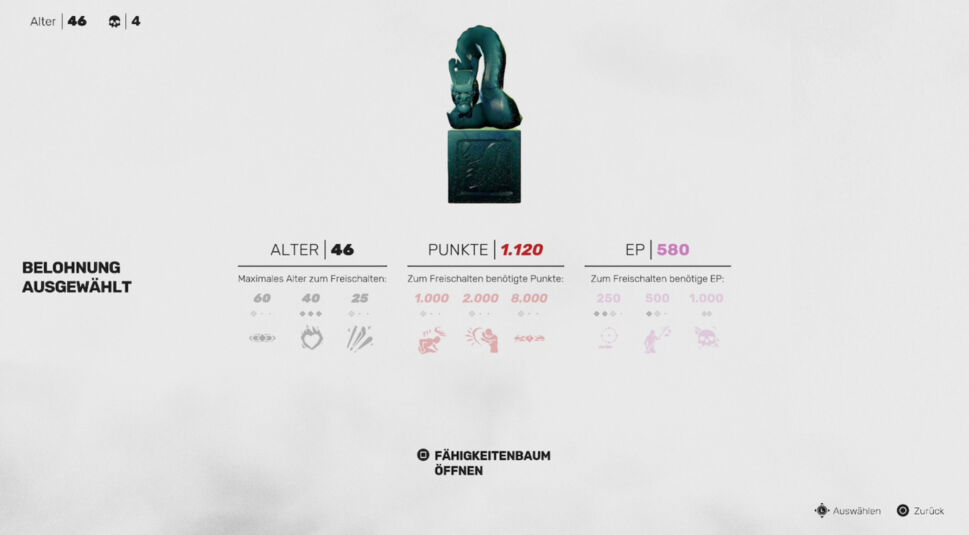  Investiere Deine Erfahrungspunkte, um neue Fähigkeiten zu erlernen.