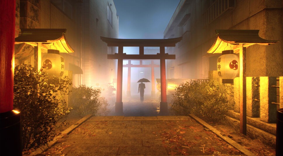 Eine Gasse in Tokyo im Spiel Ghostwire: Tokyo