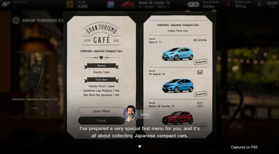 Die Oberfläche des Cafes in Gran Turismo 7