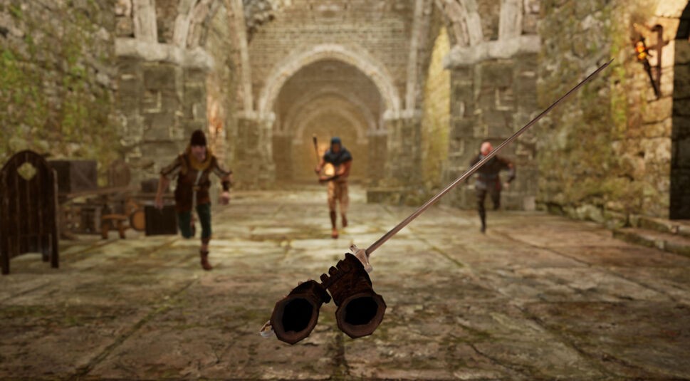 Ein Kampf im The Witcher VR-Mod