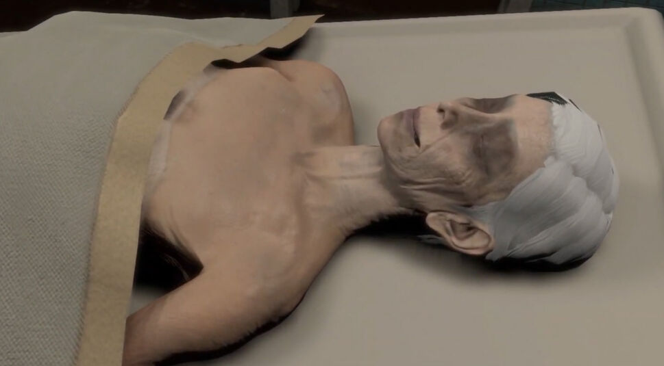 Ein lächelnder Körper in Mortuary Assistant