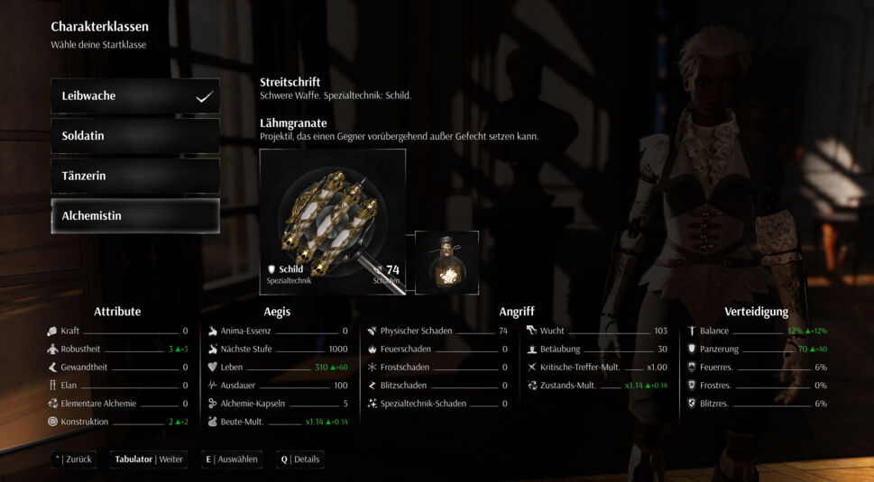 Klassenübersicht zur Leibwache