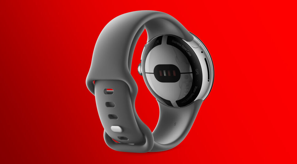 Die neue Google Pixel Watch von hinten.