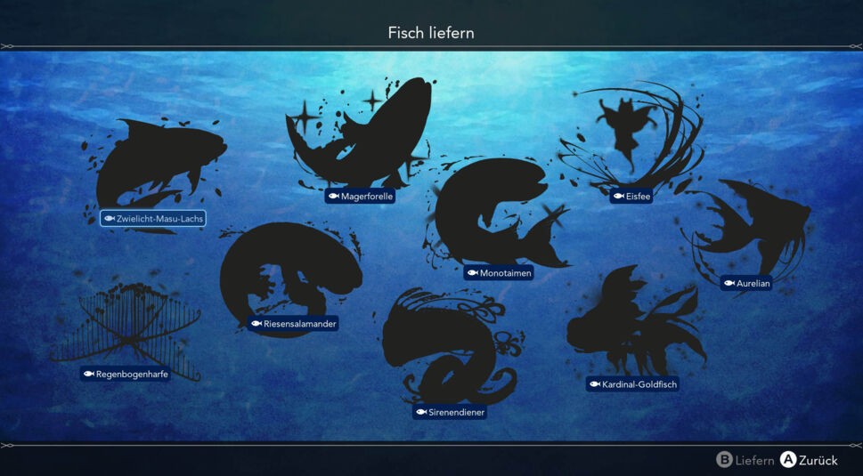 Seltene Fische in Harvestella