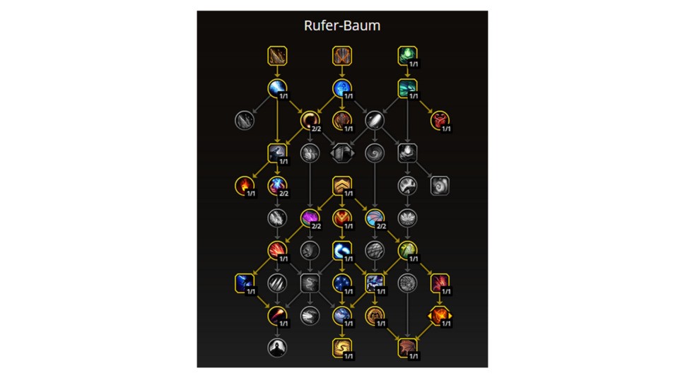 Der Verstärker-Talentbaum bei der Verstärkung-Skillung