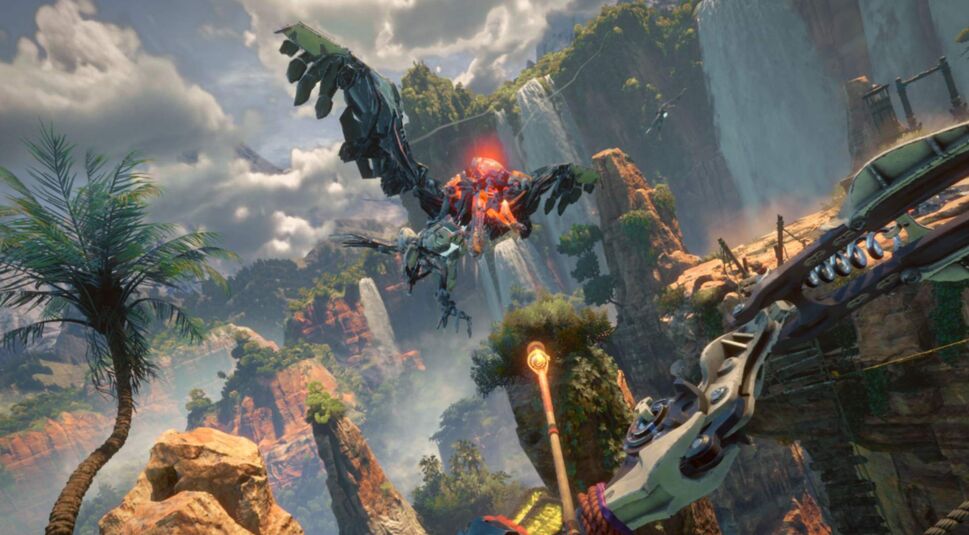 Kampfszene in Hoizon Call of the Mountains