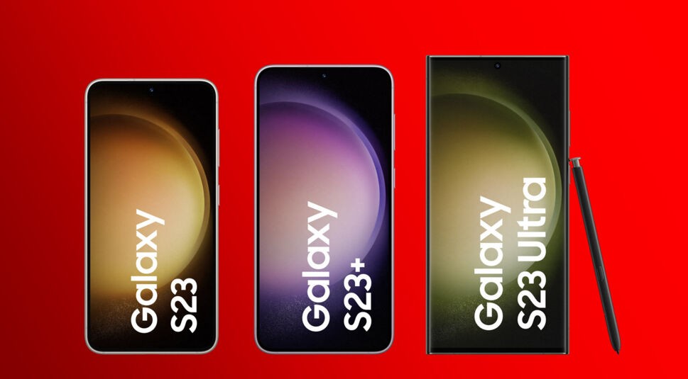 Ein Vergleich der Größen der neuen S23-Serie