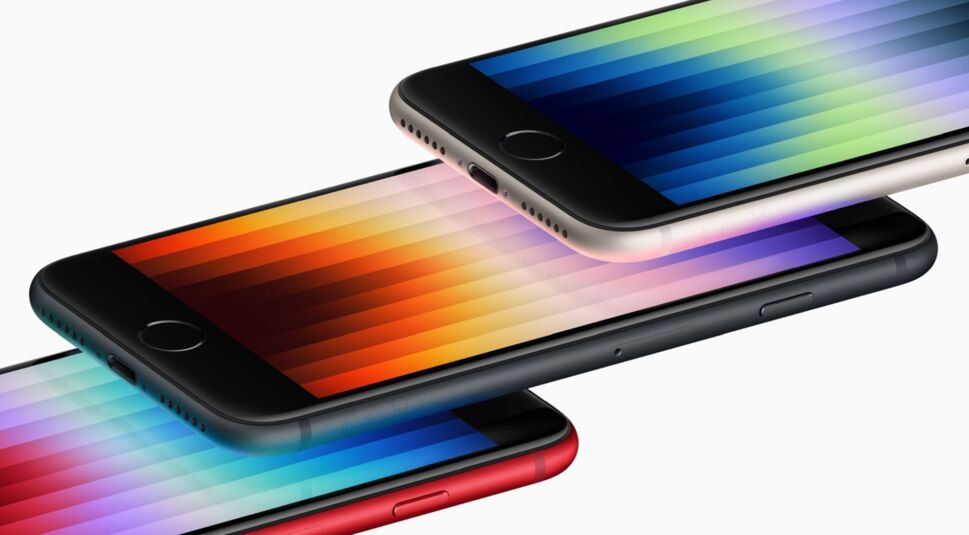 iPhone SE (2022) in unterschiedlichen Farben