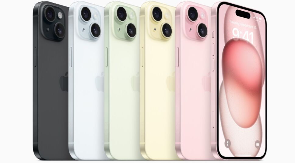 Das iPhone 15 in fünf Farben