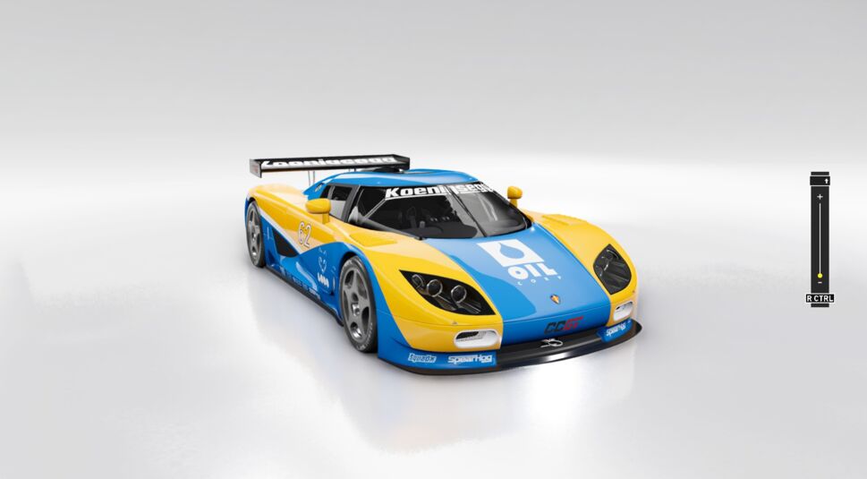 Koenigsegg CCGT in schwedens Nationalfarben