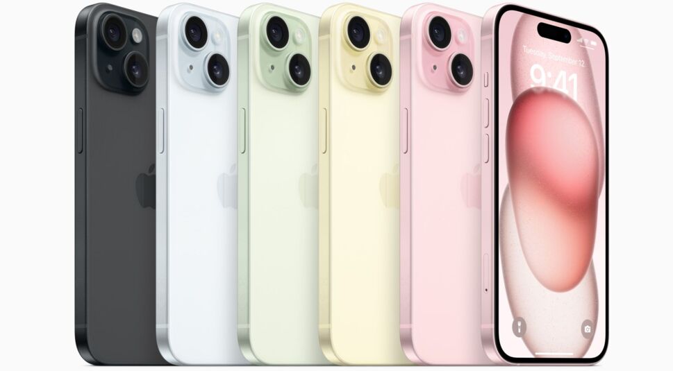 Die fünf Farben des iPhone 15