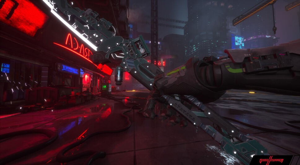 Ghostrunner hält ein Samuraischwert in den Händen