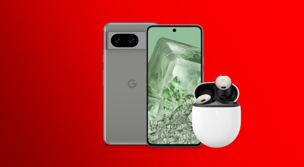 Google Pixel 8 und die Google Pixel Buds Pro im Presale Bundle