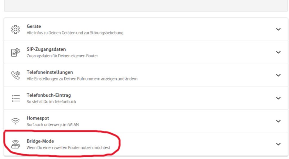 Vodafone Bridge Mode aktivieren