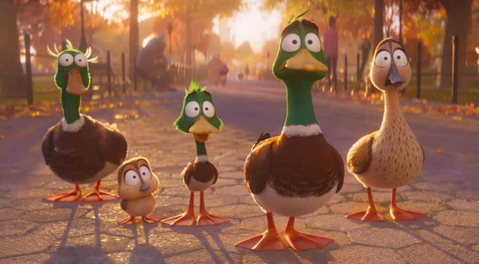 Die Entenfamilie aus dem Film Raus aus dem Teich bei ihrer Reise