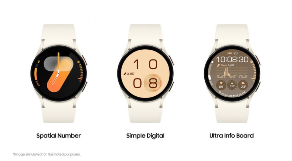 Die neuen Ziffernblätter sind auf drei Galaxy Watches zu sehen.