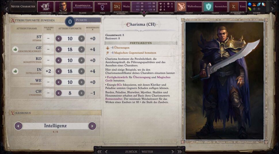 Statuswerte des Schwertheiligen-Builds