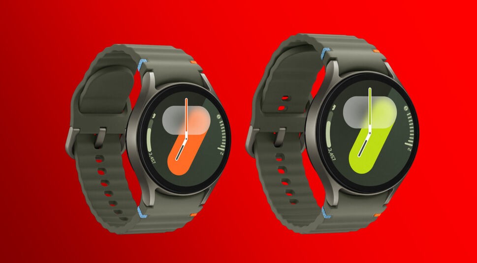 40mm (links) und 44 mm (rechts) sind die beiden Größen der Watch7.