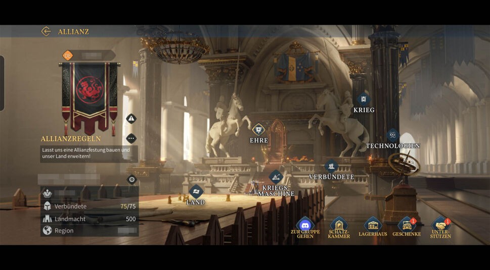 Das Allianzmenü in Age of Empires Mobile