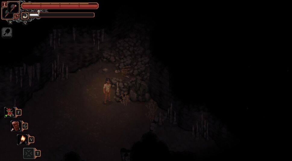 Fundort der Spitzhacke in der Höhle