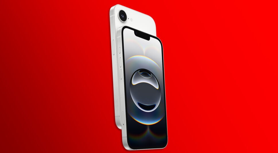 Das iPhone 16e in der Farbe Weiß