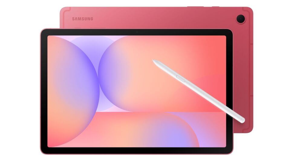 Das Galaxy Tab S10 Lite mit S Pen in der Farbe Coralred ist zu sehen.